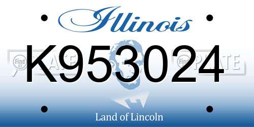 K953024 Illinois License Plate