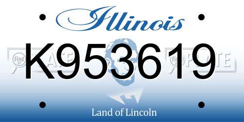 K953619 Illinois License Plate