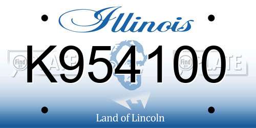 K954100 Illinois License Plate
