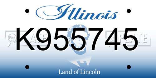 K955745 Illinois License Plate