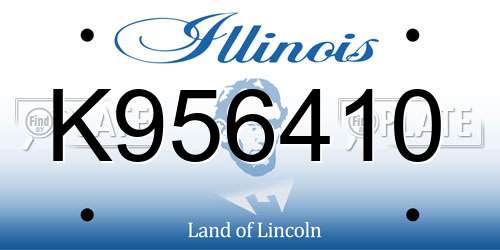K956410 Illinois License Plate