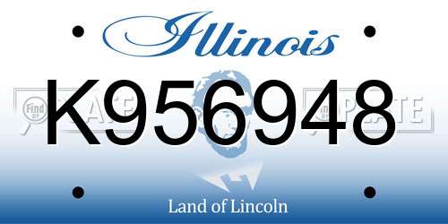 K956948 Illinois License Plate