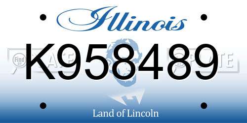 K958489 Illinois License Plate
