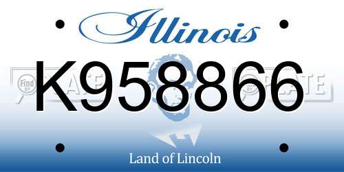 K958866 Illinois License Plate