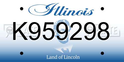K959298 Illinois License Plate