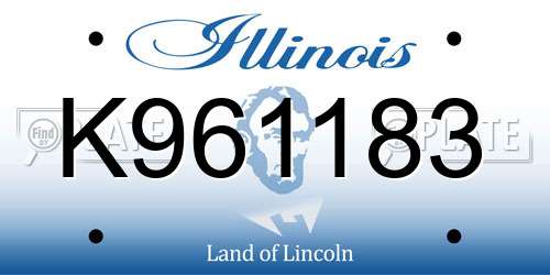 K961183 Illinois License Plate