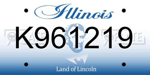 K961219 Illinois License Plate