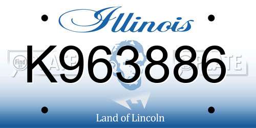 K963886 Illinois License Plate