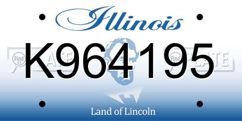 K964195 Illinois License Plate
