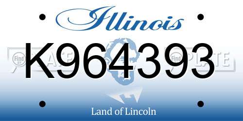 K964393 Illinois License Plate