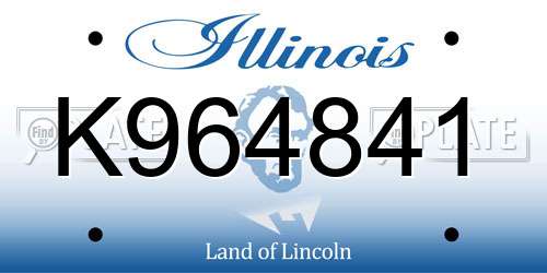 K964841 Illinois License Plate
