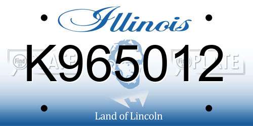 K965012 Illinois License Plate