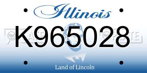 K965028 Illinois License Plate