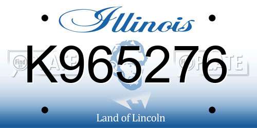 K965276 Illinois License Plate