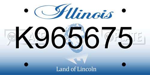 K965675 Illinois License Plate