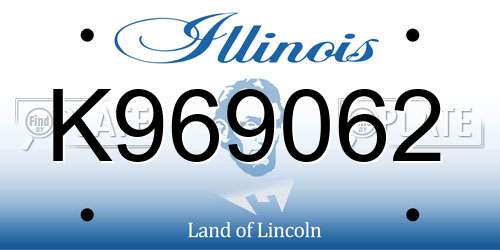 K969062 Illinois License Plate