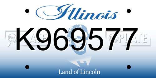K969577 Illinois License Plate