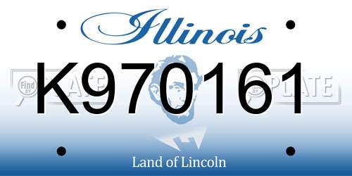 K970161 Illinois License Plate