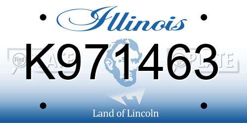 K971463 Illinois License Plate
