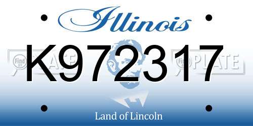 K972317 Illinois License Plate