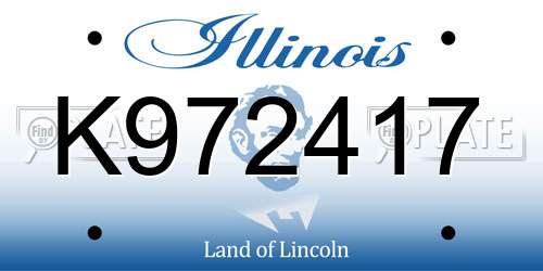 K972417 Illinois License Plate