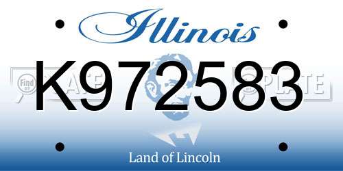 K972583 Illinois License Plate