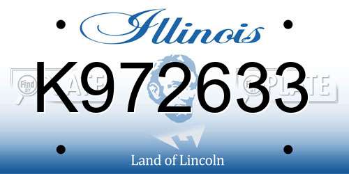 K972633 Illinois License Plate