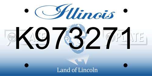 K973271 Illinois License Plate