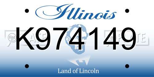 K974149 Illinois License Plate