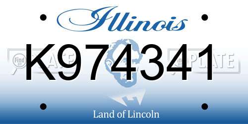 K974341 Illinois License Plate