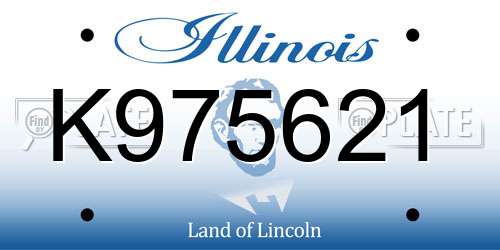K975621 Illinois License Plate