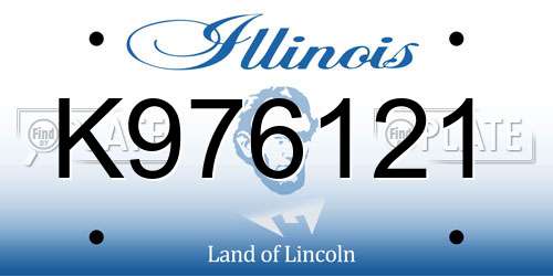 K976121 Illinois License Plate