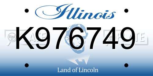 K976749 Illinois License Plate