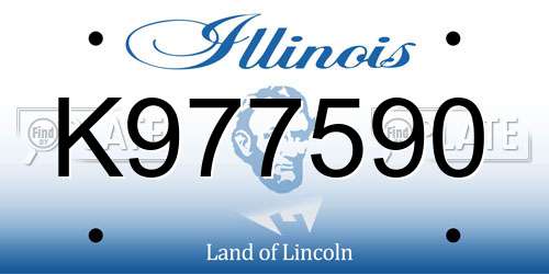 K977590 Illinois License Plate