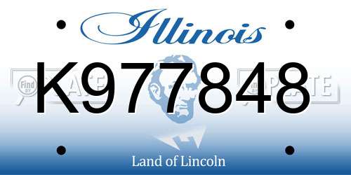 K977848 Illinois License Plate