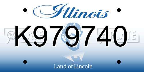 K979740 Illinois License Plate