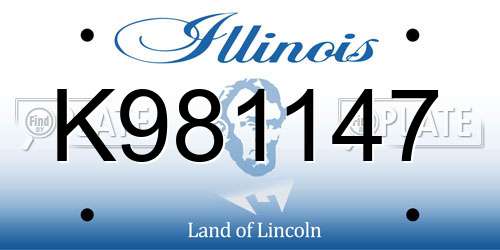 K981147 Illinois License Plate