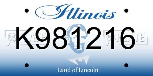 K981216 Illinois License Plate