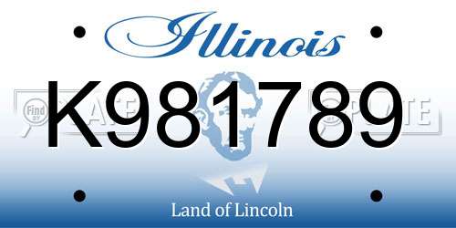 K981789 Illinois License Plate