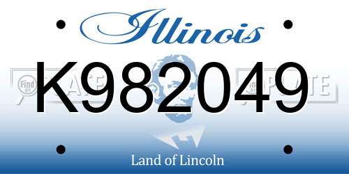 K982049 Illinois License Plate