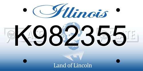 K982355 Illinois License Plate