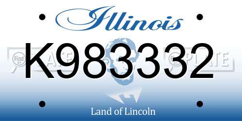 K983332 Illinois License Plate