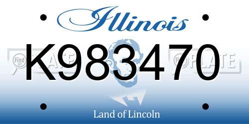 K983470 Illinois License Plate