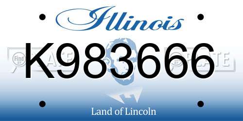 K983666 Illinois License Plate
