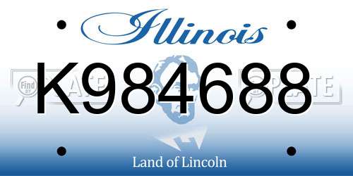 K984688 Illinois License Plate