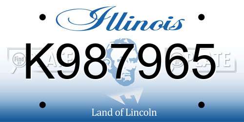 K987965 Illinois License Plate