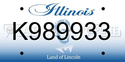 K989933 Illinois License Plate
