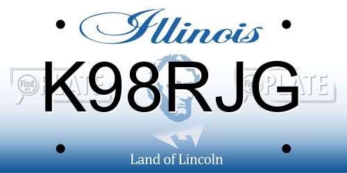 K98RJG Illinois License Plate