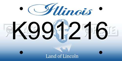 K991216 Illinois License Plate