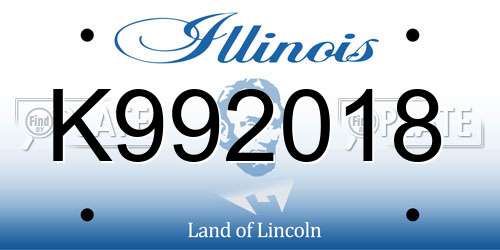 K992018 Illinois License Plate